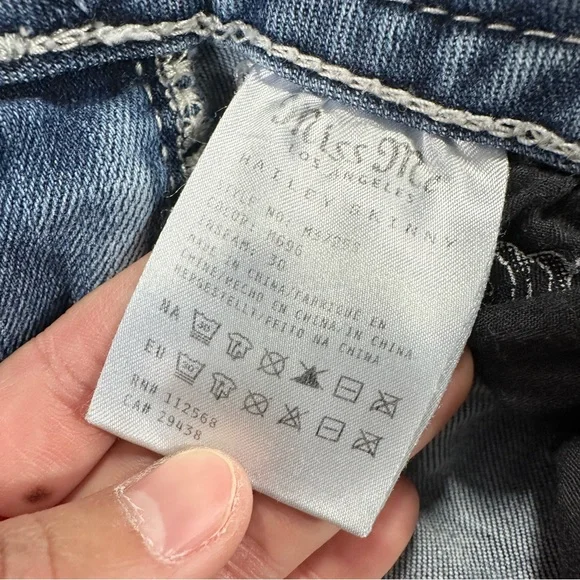 Miss Me Women’s Hailey Skinny Jeans Low Rise Embellished in Medium Wash 29 - Picture 10 of 16